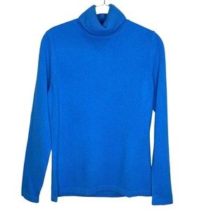 Pure Collection Cashmere Blue Turtleneck Sweater 8/10